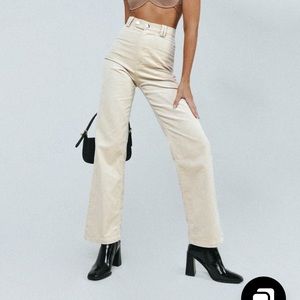 Princess Polly Cream Straight Leg Pants